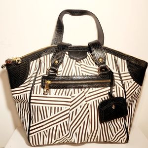 Henri bendel disturbed luggage shoulder bag with key and lock